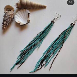 Elegant Beaded Tassel Earrings